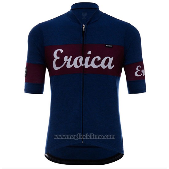 2018 Abbigliamento Ciclismo Eroica Vino Spento Blu Manica Corta e Salopette
